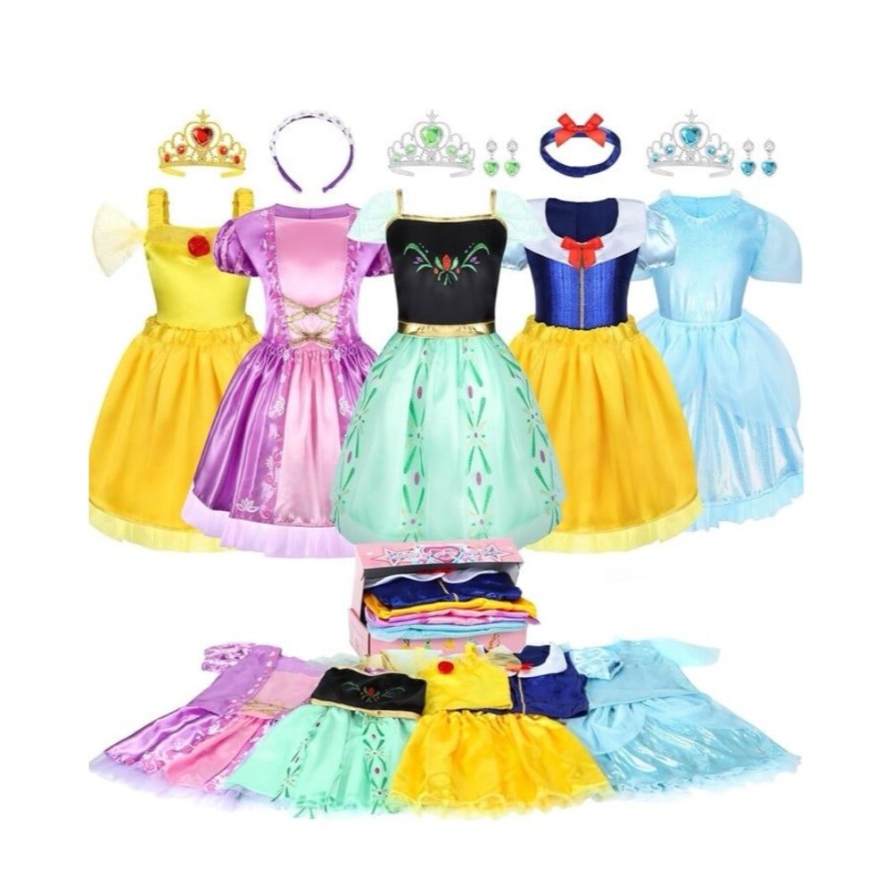 Princess Dress Up Clothes for Little Girl Role Play Costume Gift Set Princess